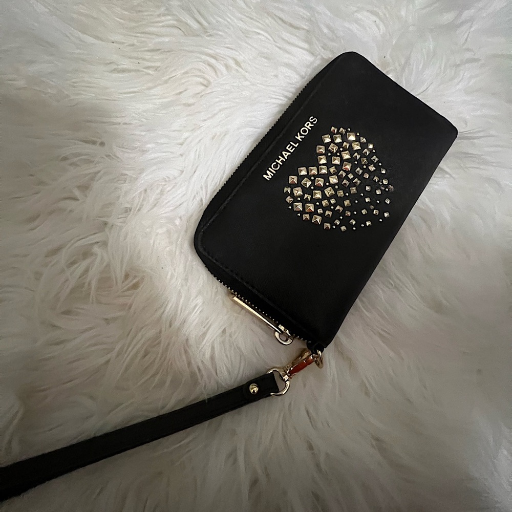 Black & gold Michael kors wristlet